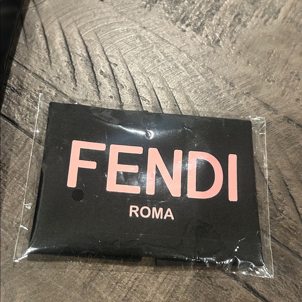 FENDI Logo Padded Nylon Sunglasses Pouch Keychain in Black - Picture 6 of 6